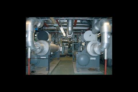 Heating and cooling to Ludgate House is supplied via a twin duct VAV system fed via four chillers and three gas-fired boilers